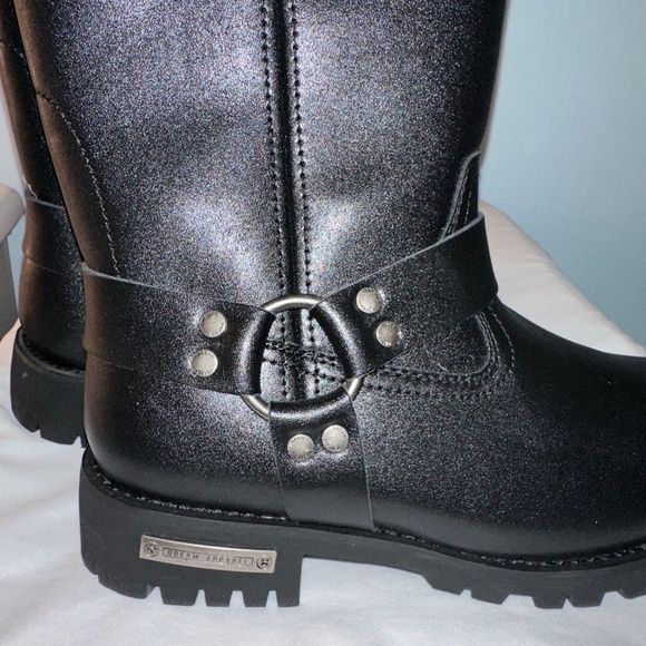 Mens Black Dream Apparel Waterproof Harness Studded Motorcycle Boots Size 9 - Picture 2 of 8
